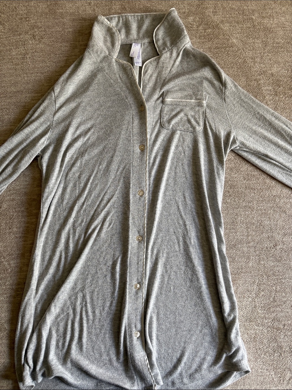 stars above Heather Gray Button-Front Sleep Shirt